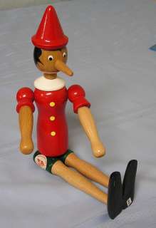 Wooden Jointed Pinocchio Figure Disney Hand Made Italy  