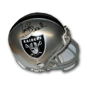  Autographed Tim Brown Oakland Raiders mini replica helmet 