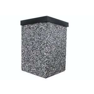  Concrete Pitch In Open Top Lid Outdoor Trash Can