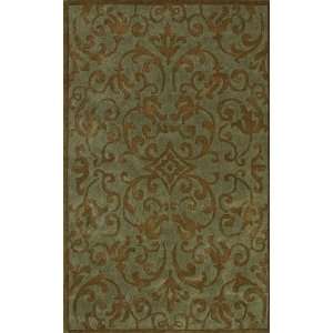 com OW Sphinx Utopia Blue / Brown Iron Gate Transitional Scrolls Rug 
