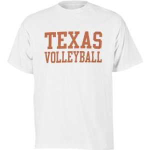 Texas Longhorns Youth White Volleyball T Shirt  Sports 