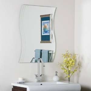   SSM1001 Wave   Frameless Wall Mirror, Etched Glass