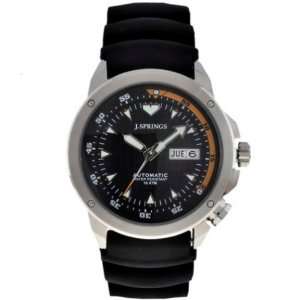   Rotating Bezel Mens Watch with Black Band and Black Dial Watches