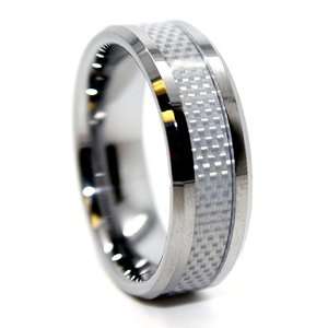   Carbon Fiber Mens Wedding Rings Engagement Bands Size (5.5) Jewelry