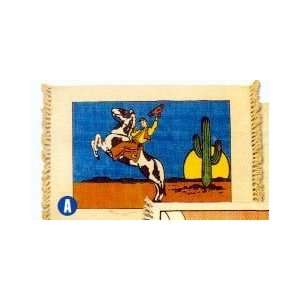  Placemats Western Motif Cowboy on Horse Kitchen 