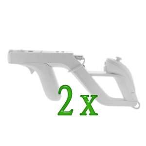    GTMax 2x White Zapper Style Light Gun for Nintendo Wii Video Games