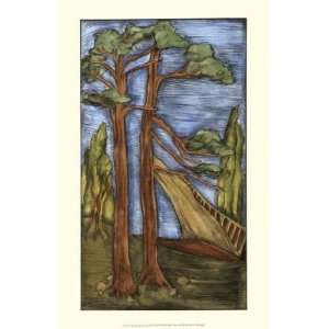   Goldberger   Wood   Carved Trees II Hand Colored