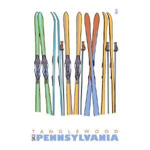  Tanglewood, Pennsylvania, Skis in the Snow Premium Poster 